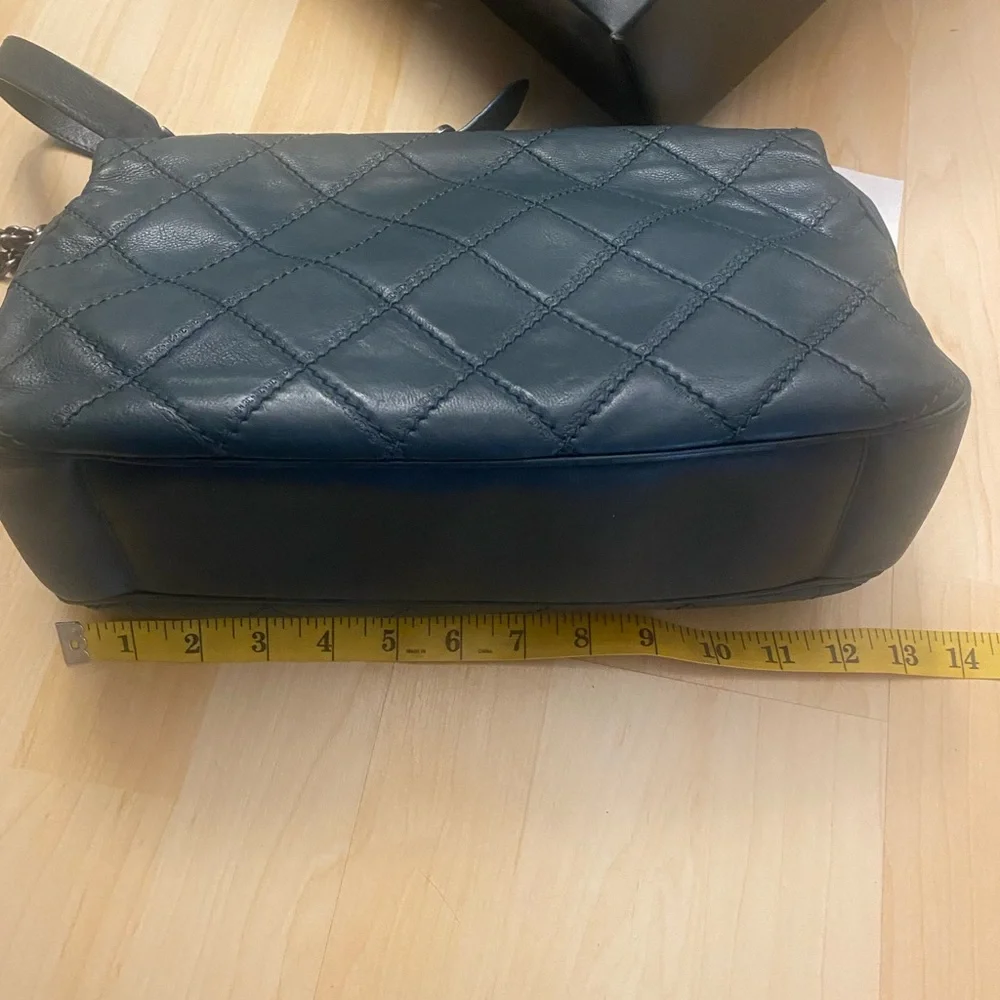 CHANEL Dark Green Quilted Shoulder Bag